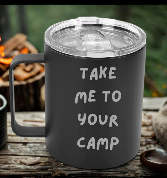 12oz Custom Engraved Powder-Coated Camper Mug